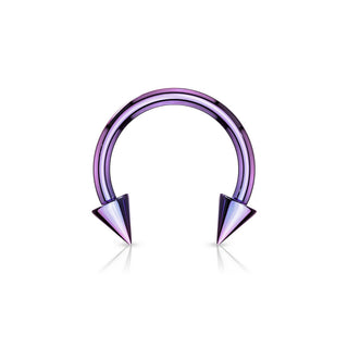 Hufeisen Piercing Regenbogen Stachel Titan PVD