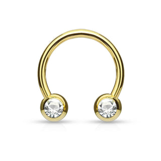 Hufeisen Piercing Regenbogen PVD Kugel Zirkonia