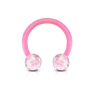 Akryl Hufeisen Piercing Acryl Ultra Glitzer Kugel