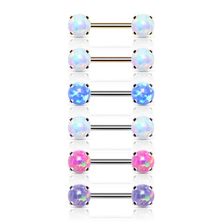 Nippelpiercing Opal Push-In