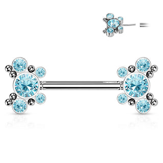 Nippelpiercing Schmetterlinge Zirkonia Silber Push-In