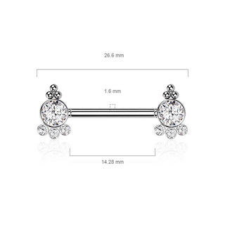 Nippelpiercing Zirkonia Gold Push-In