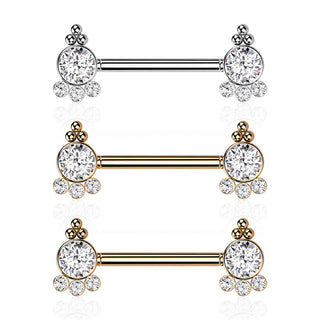 Nippelpiercing Zirkonia Gold Push-In