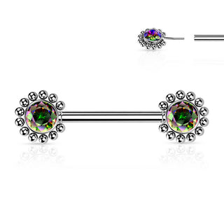 Nippelpiercing Blume Zirkonia Push-In