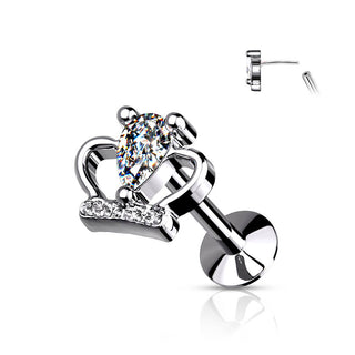 Labret Krone Zirkonia Push-In