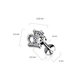 Labret Krone Zirkonia Push-In