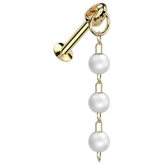 Labret 3 Perlen Anhänger Push-In