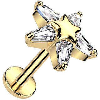 Labret Stern Zirkonia Push-In