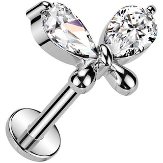 Labret Schmetterling Zirkonia Push-In