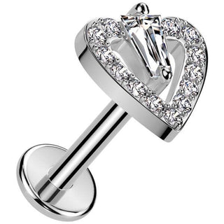 Labret Herz Zirkonia Push-In