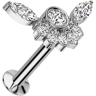 Labret Hummel Zargenfassung cluster Zirkonia Push-In