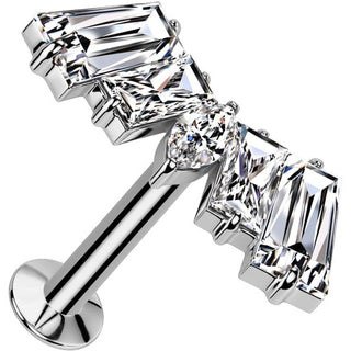 Labret Fächer Zirkonia Marquise Schliff Baguette Schliff Push-In