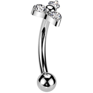 Titan Augenbrauenpiercing Dreifaltigkeit Zirkonia Push-In