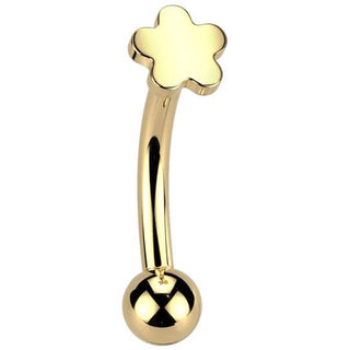 Titan Augenbrauenpiercing Blume Aufsatz Push-In