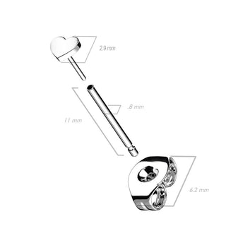 Titan Herz Flach Silber