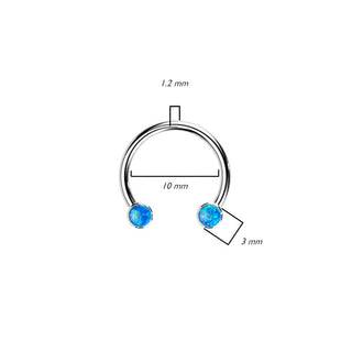 Titan Hufeisen Piercing Opal Push-In