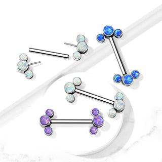 Titan Nippelpiercing 3 Opal Push-In