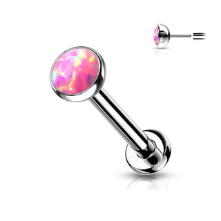 Titan Labret Opal Flach Silber Push-In