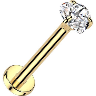 Titan Labret Zirkonia Herz Push-In