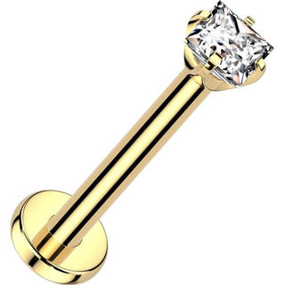 Titan Labret Zirkonia Quadrat Push-In