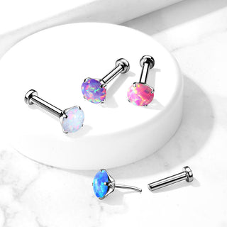 Titan Labret Opal Silber Push-In