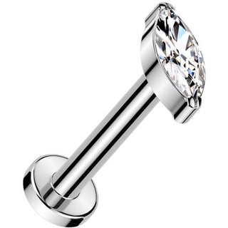 Titan Labret Zirkonia Marquiseschliff Push-In