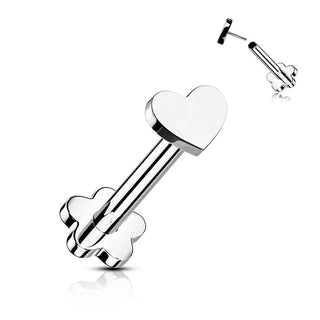Titan Labret Herz Blumen Base Push-In