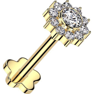 Titan Labret Zirkonia Blume Push-In