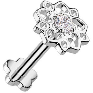 Titan Labret Zirkonia Blume Base Blume Push-In