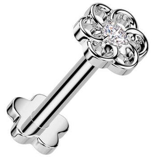 Titan Labret Blume Zirkonia Blume Base Push-In
