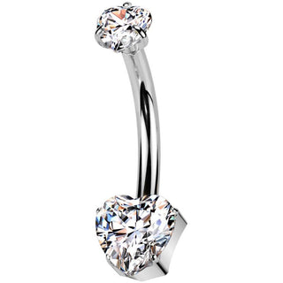 Titan Bauchnabelpiercing Herz Zirkonia Push-In