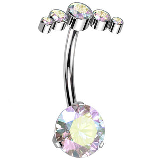 Titan Bauchnabelpiercing Fächer Zirkonia Push-In