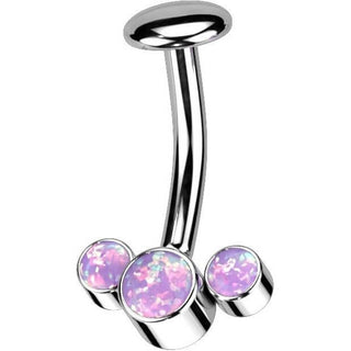 Titan Bauchnabelpiercing 3 Opal Silber Push-In