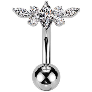Titan Bauchnabelpiercing Zirkoniasteine Push-In