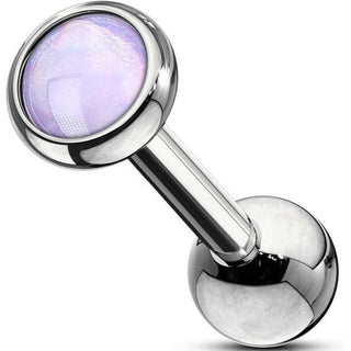 Barbell Glänzender Flacher Synthetik Stein