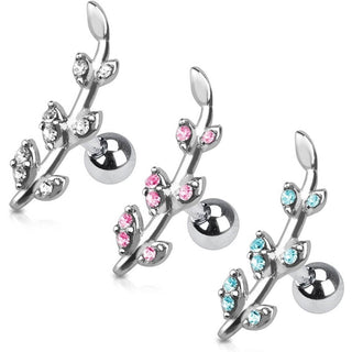 Barbell Weinrebe Zirkonia Silber