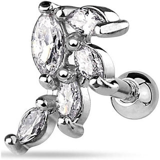 Barbell Weinrebe Zirkonia Silber