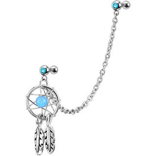 Barbell Kette Traumfänger Silber