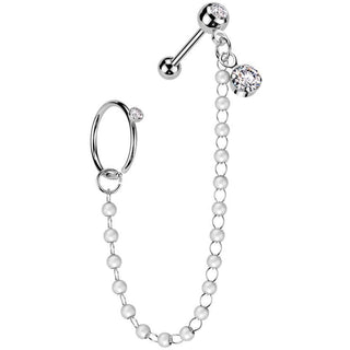 Vorteilspack Barbell Perle Kette Ring