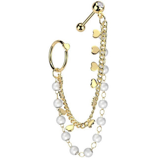 Vorteilspack Barbell Herz Perle Kette Ring