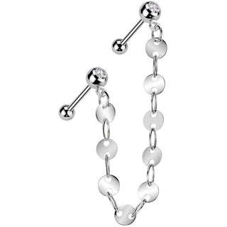 Vorteilspack 2 Zirkonia Barbell Kette