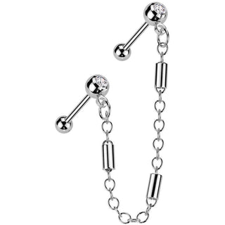 Vorteilspack 2 Zirkonia Barbell Kette