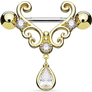 Nippelpiercing Herz Zirkonia