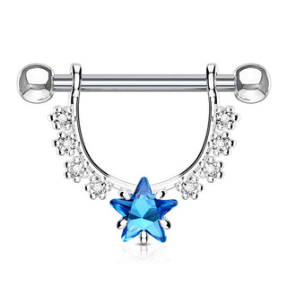 Nippelpiercing Kranz Stern beweglich Zirkonia