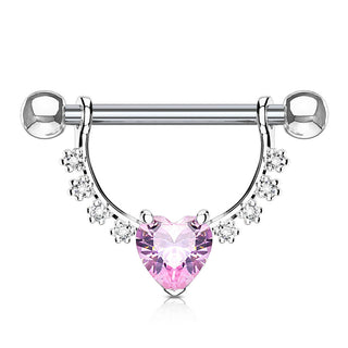 Nippelpiercing Kranz Herz beweglich Zirkonia