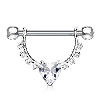 Nippelpiercing Kranz Herz beweglich Zirkonia