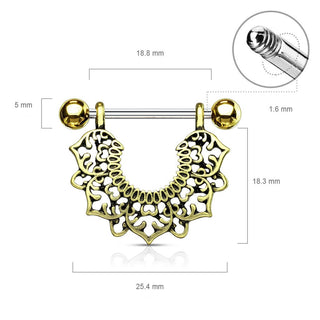 Nippelpiercing Blumenkranz beweglich