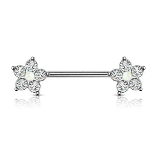 Nippelpiercing Blume Zirkonia Silber