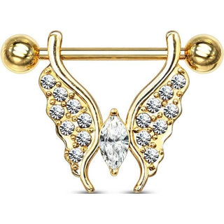 Nippelpiercing Schmetterling Zirkonia