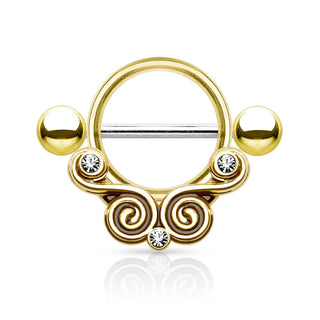 Nippelpiercing Zirkonia Rund